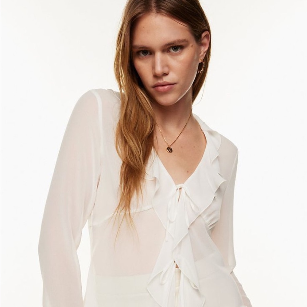 Aritzia Wilfred Frenchy Blouse in Light Birch